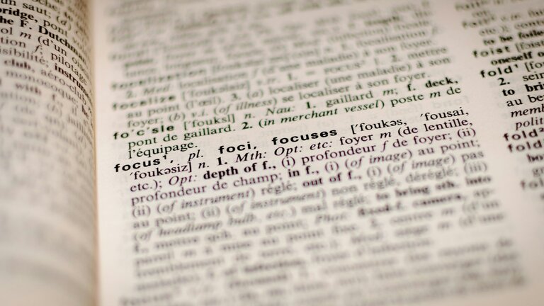 A focused dictionary index page